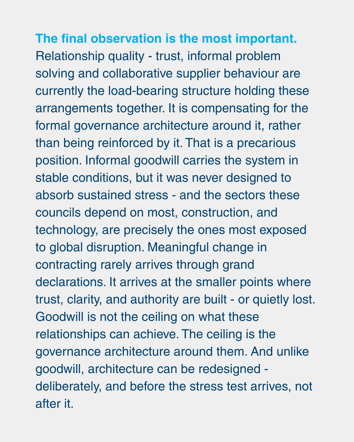 The partner premium conclusion